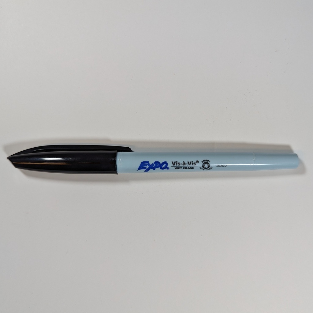 PEN, WET ERASE BLACK VIS A VIS