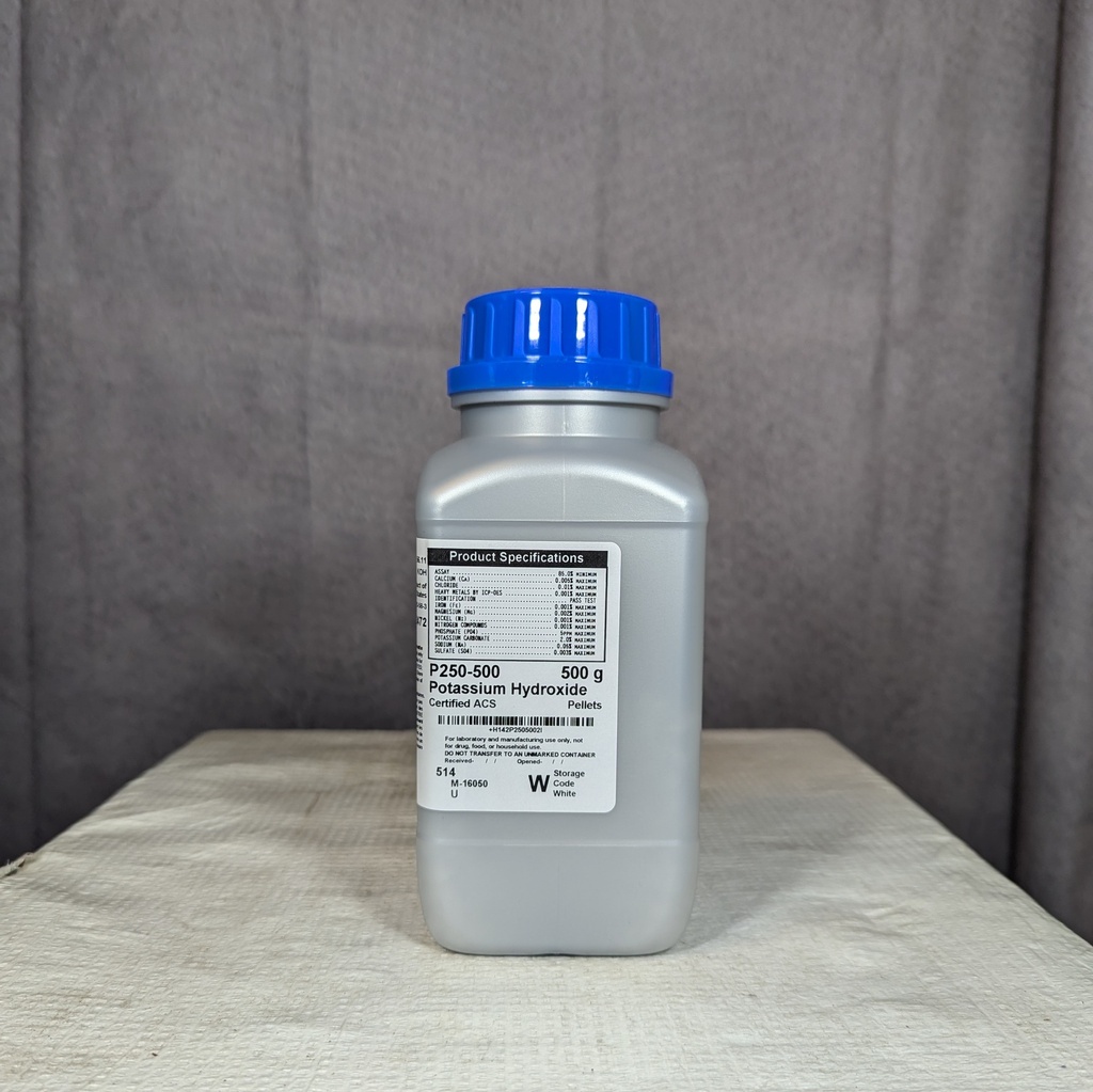 POTASSIUM HYDROXIDE, 500 GM RE
