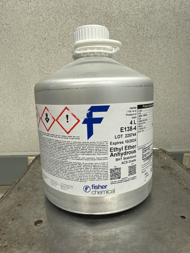 ETHER, 4 LITER REAGENT 